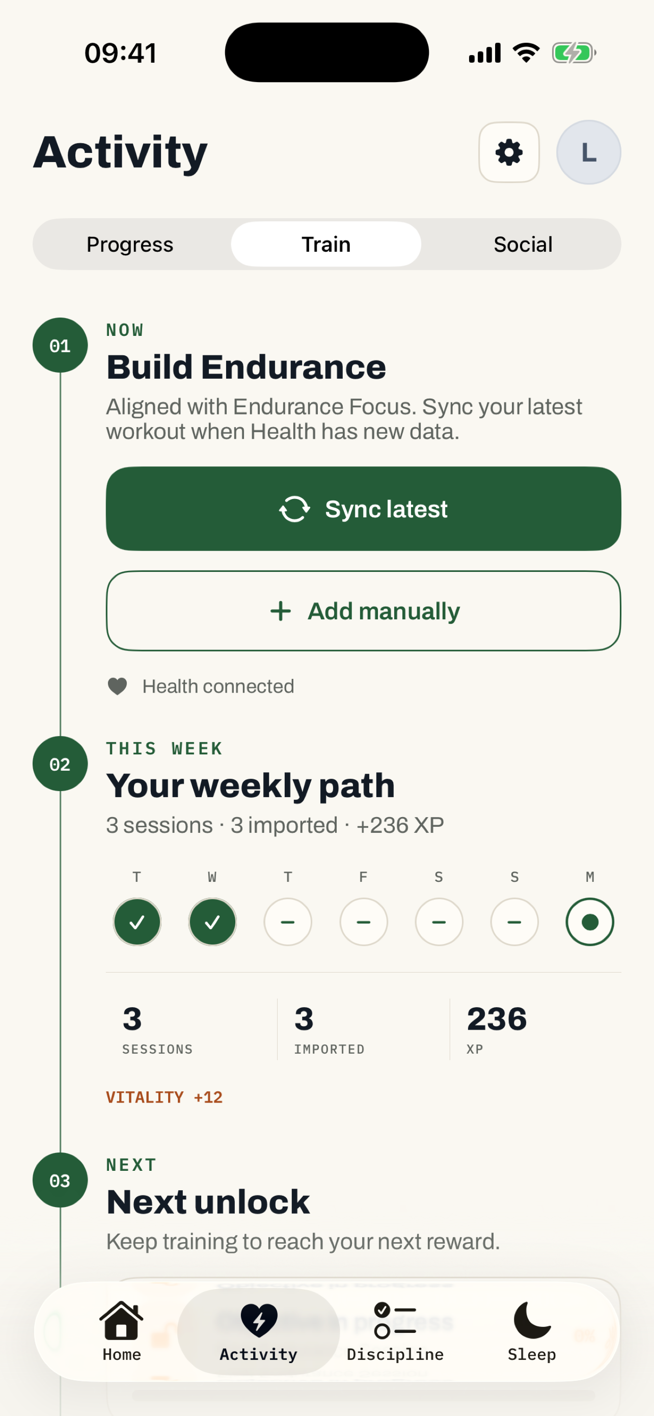 Onelior Workout Logging